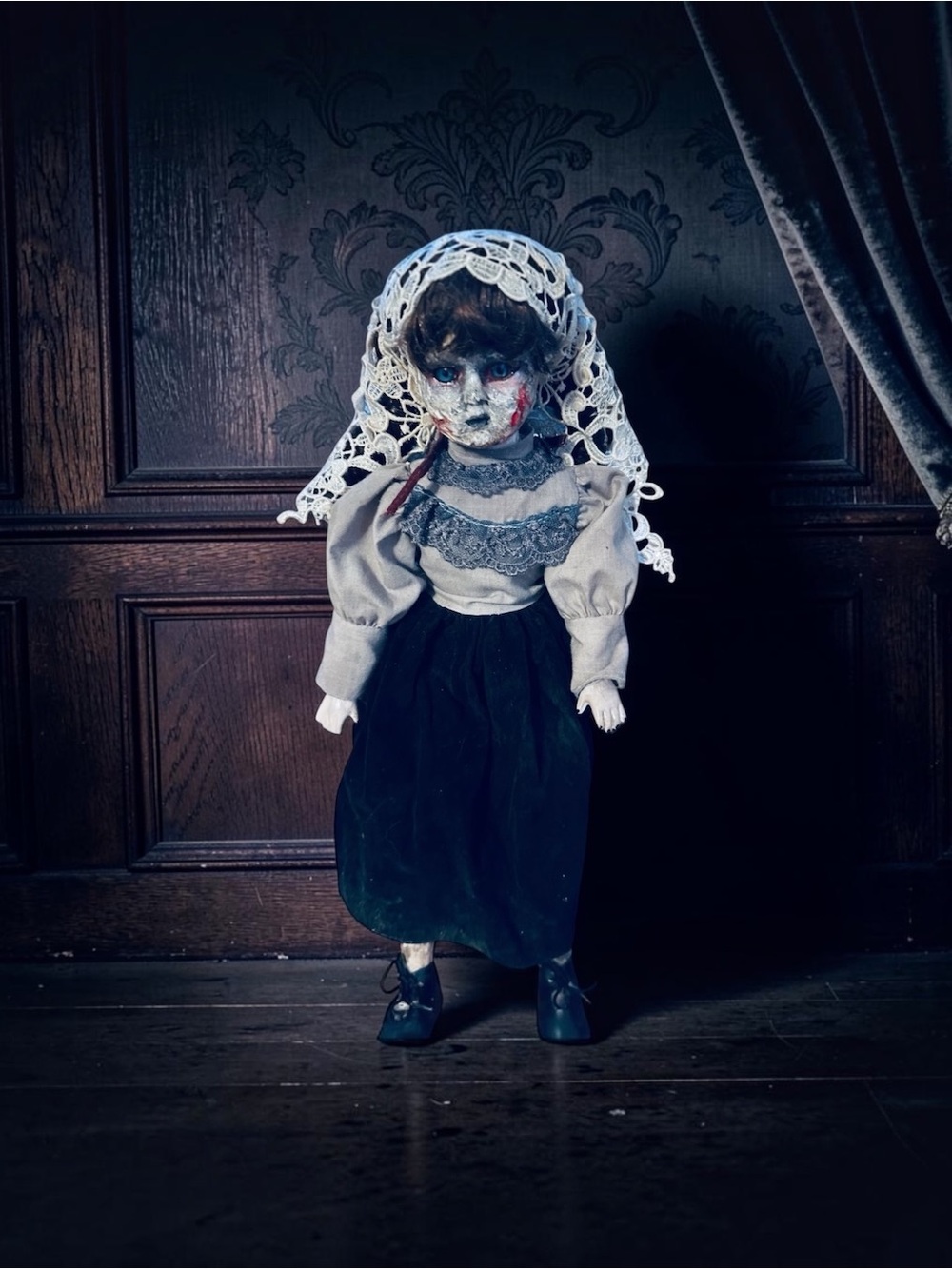 Vintage Style ZOMBIE Porcelain Doll OOAK